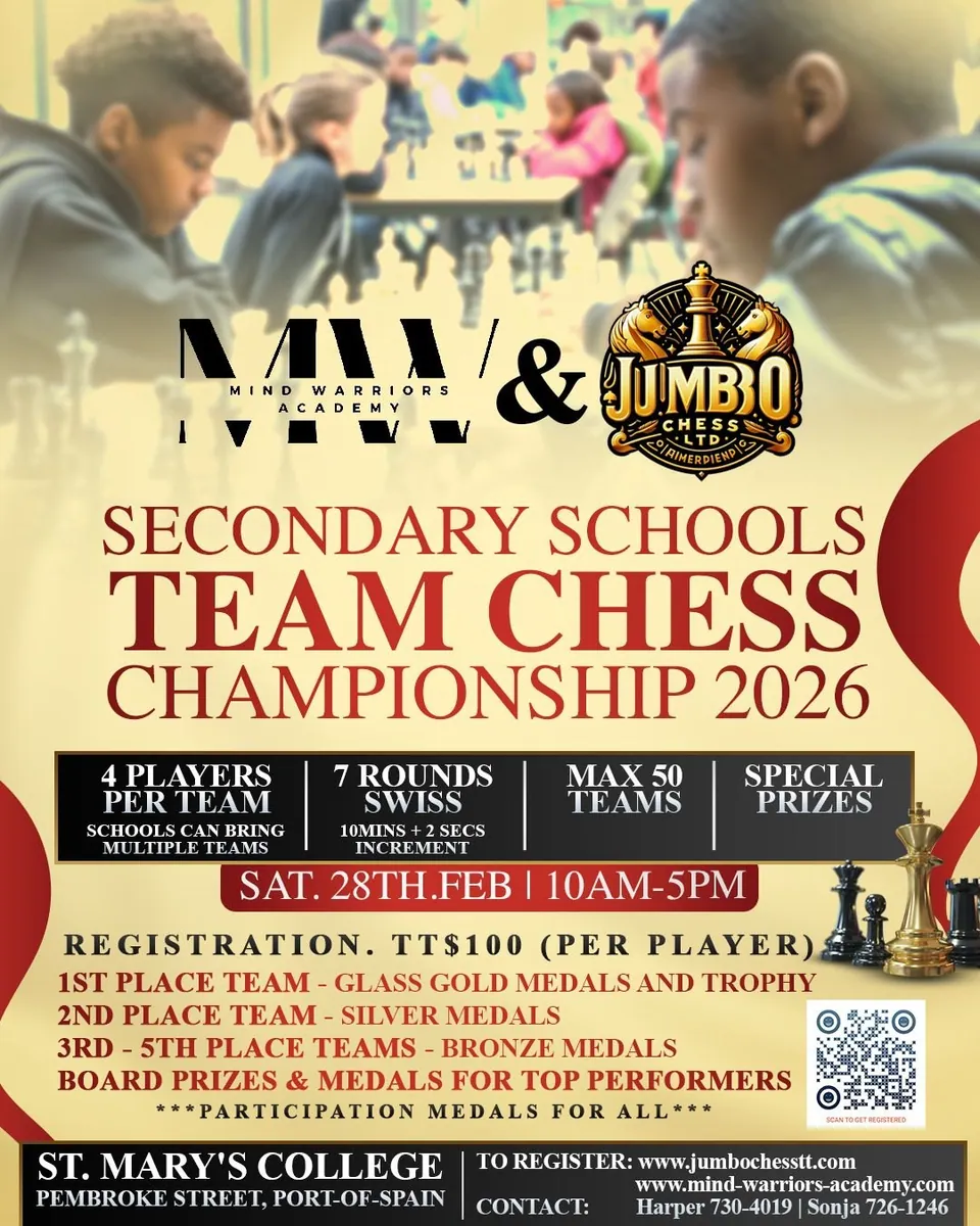 Mind Warriors & Jumbo Chess Secondary Schools Team Chess Championship flyer